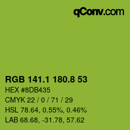 カラーコード: RGB 141.1 180.8 53 | qconv.com