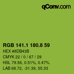 カラーコード: RGB 141.1 180.8 59 | qconv.com