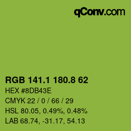カラーコード: RGB 141.1 180.8 62 | qconv.com