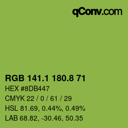 カラーコード: RGB 141.1 180.8 71 | qconv.com