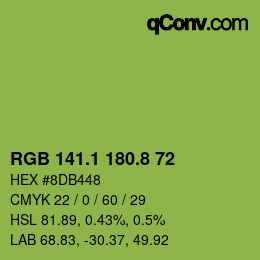 カラーコード: RGB 141.1 180.8 72 | qconv.com