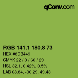 カラーコード: RGB 141.1 180.8 73 | qconv.com