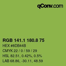 カラーコード: RGB 141.1 180.8 75 | qconv.com