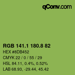 カラーコード: RGB 141.1 180.8 82 | qconv.com