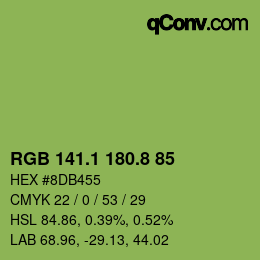 カラーコード: RGB 141.1 180.8 85 | qconv.com