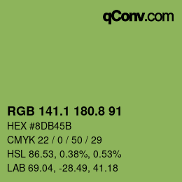 カラーコード: RGB 141.1 180.8 91 | qconv.com