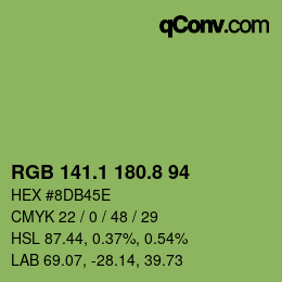 カラーコード: RGB 141.1 180.8 94 | qconv.com