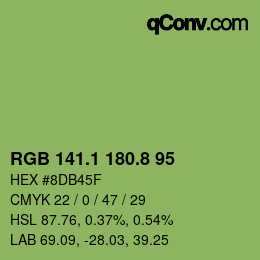 カラーコード: RGB 141.1 180.8 95 | qconv.com