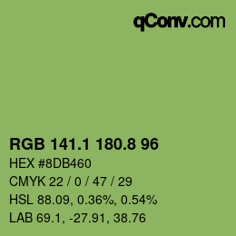 カラーコード: RGB 141.1 180.8 96 | qconv.com