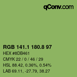 カラーコード: RGB 141.1 180.8 97 | qconv.com