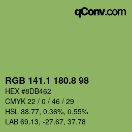 カラーコード: RGB 141.1 180.8 98 | qconv.com