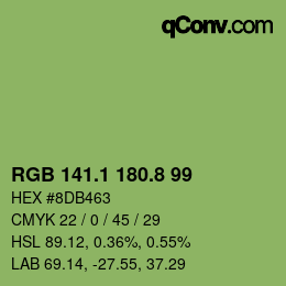 カラーコード: RGB 141.1 180.8 99 | qconv.com