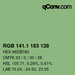 カラーコード: RGB 141.1 183 128 | qconv.com
