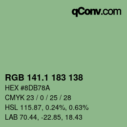 カラーコード: RGB 141.1 183 138 | qconv.com