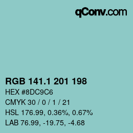 Color code: RGB 141.1 201 198 | qconv.com