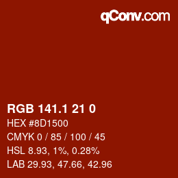 カラーコード: RGB 141.1 21 0 | qconv.com