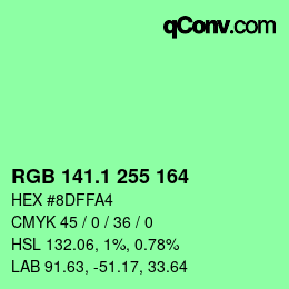 カラーコード: RGB 141.1 255 164 | qconv.com