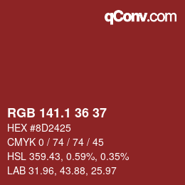 カラーコード: RGB 141.1 36 37 | qconv.com