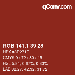 カラーコード: RGB 141.1 39 28 | qconv.com