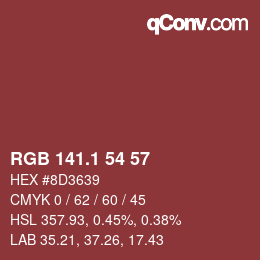 Color code: RGB 141.1 54 57 | qconv.com