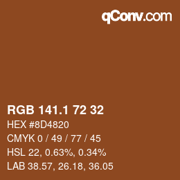 カラーコード: RGB 141.1 72 32 | qconv.com