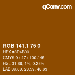 カラーコード: RGB 141.1 75 0 | qconv.com