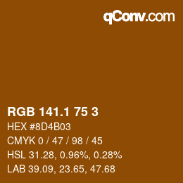カラーコード: RGB 141.1 75 3 | qconv.com