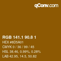 カラーコード: RGB 141.1 90.8 1 | qconv.com