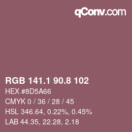 Color code: RGB 141.1 90.8 102 | qconv.com