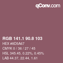 カラーコード: RGB 141.1 90.8 103 | qconv.com