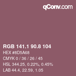 Color code: RGB 141.1 90.8 104 | qconv.com