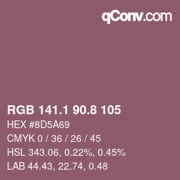 Código de color: RGB 141.1 90.8 105 | qconv.com