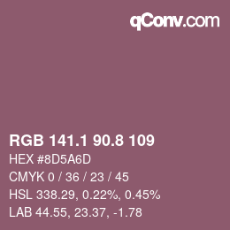 カラーコード: RGB 141.1 90.8 109 | qconv.com