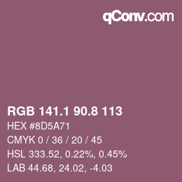 カラーコード: RGB 141.1 90.8 113 | qconv.com