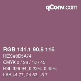 カラーコード: RGB 141.1 90.8 116 | qconv.com