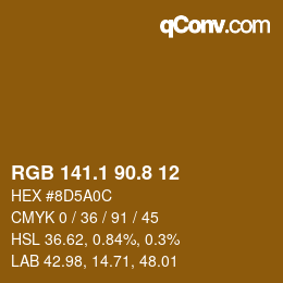 カラーコード: RGB 141.1 90.8 12 | qconv.com
