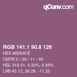 Color code: RGB 141.1 90.8 126 | qconv.com
