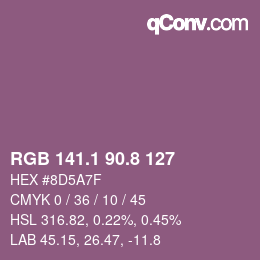 カラーコード: RGB 141.1 90.8 127 | qconv.com