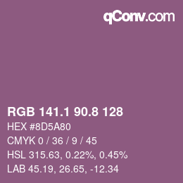 カラーコード: RGB 141.1 90.8 128 | qconv.com