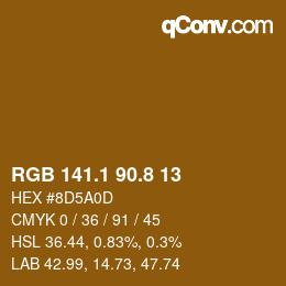 カラーコード: RGB 141.1 90.8 13 | qconv.com