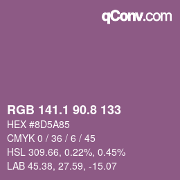 カラーコード: RGB 141.1 90.8 133 | qconv.com