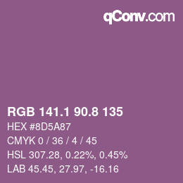 カラーコード: RGB 141.1 90.8 135 | qconv.com