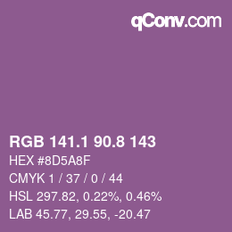 カラーコード: RGB 141.1 90.8 143 | qconv.com