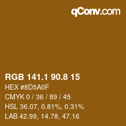 カラーコード: RGB 141.1 90.8 15 | qconv.com
