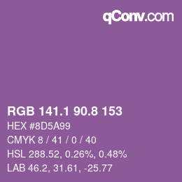 カラーコード: RGB 141.1 90.8 153 | qconv.com