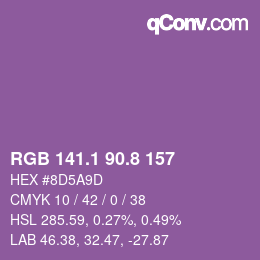 カラーコード: RGB 141.1 90.8 157 | qconv.com