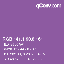 カラーコード: RGB 141.1 90.8 161 | qconv.com