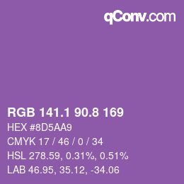 カラーコード: RGB 141.1 90.8 169 | qconv.com