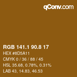 Color code: RGB 141.1 90.8 17 | qconv.com