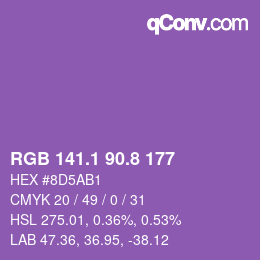 カラーコード: RGB 141.1 90.8 177 | qconv.com